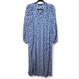 C’Moi Floral Maxi Dress Size S Lightweight Prairie Long Sleeve